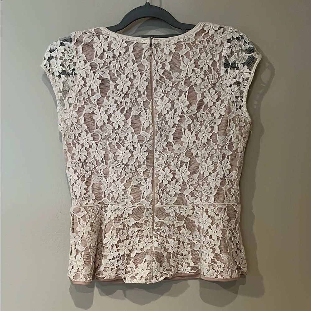The Limited Cream Peplum Embellished Blouse - Picture 6 of 7